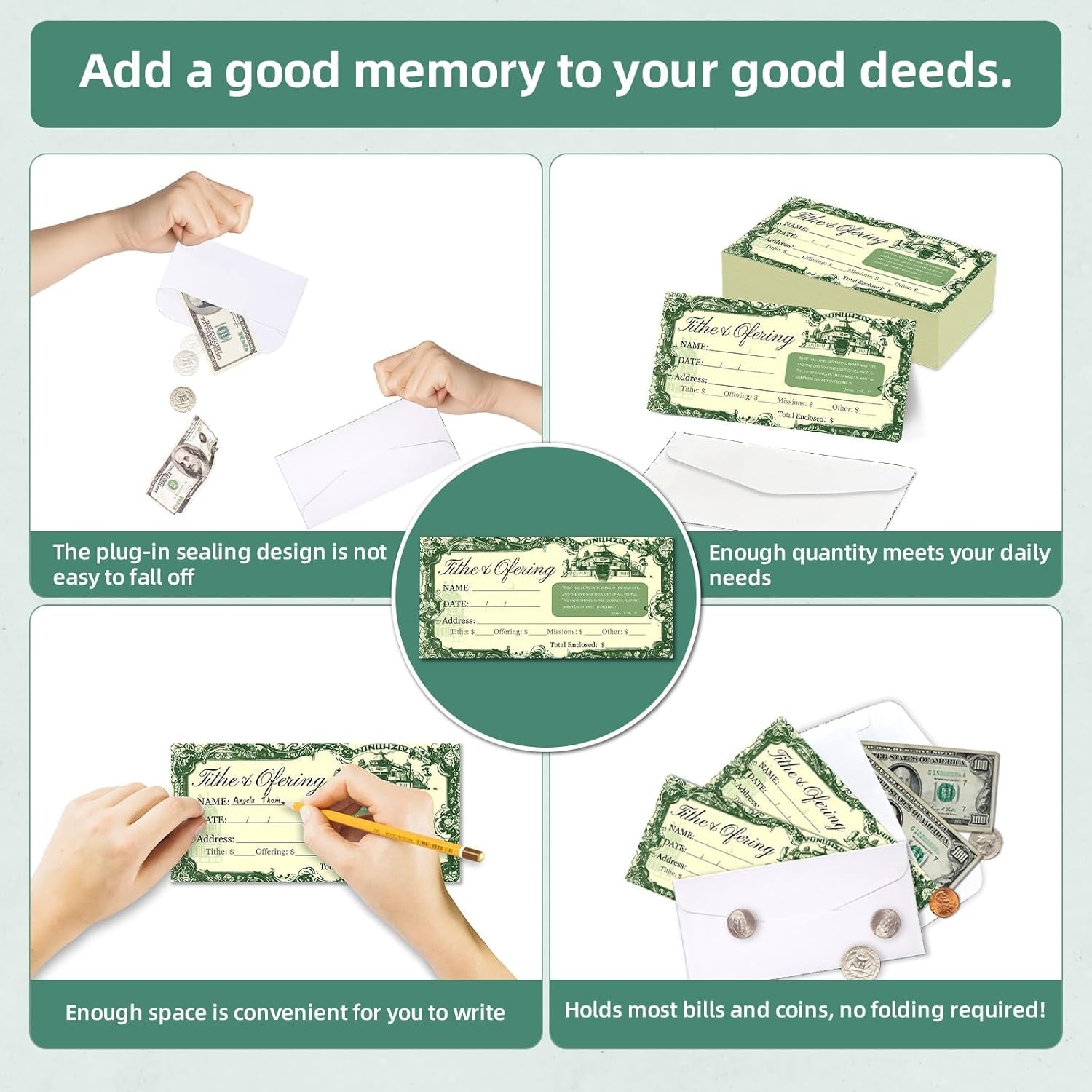 200 PCS 6.42 X 3.23 Inch Church Offering Envelopes (Retro Style, 200)