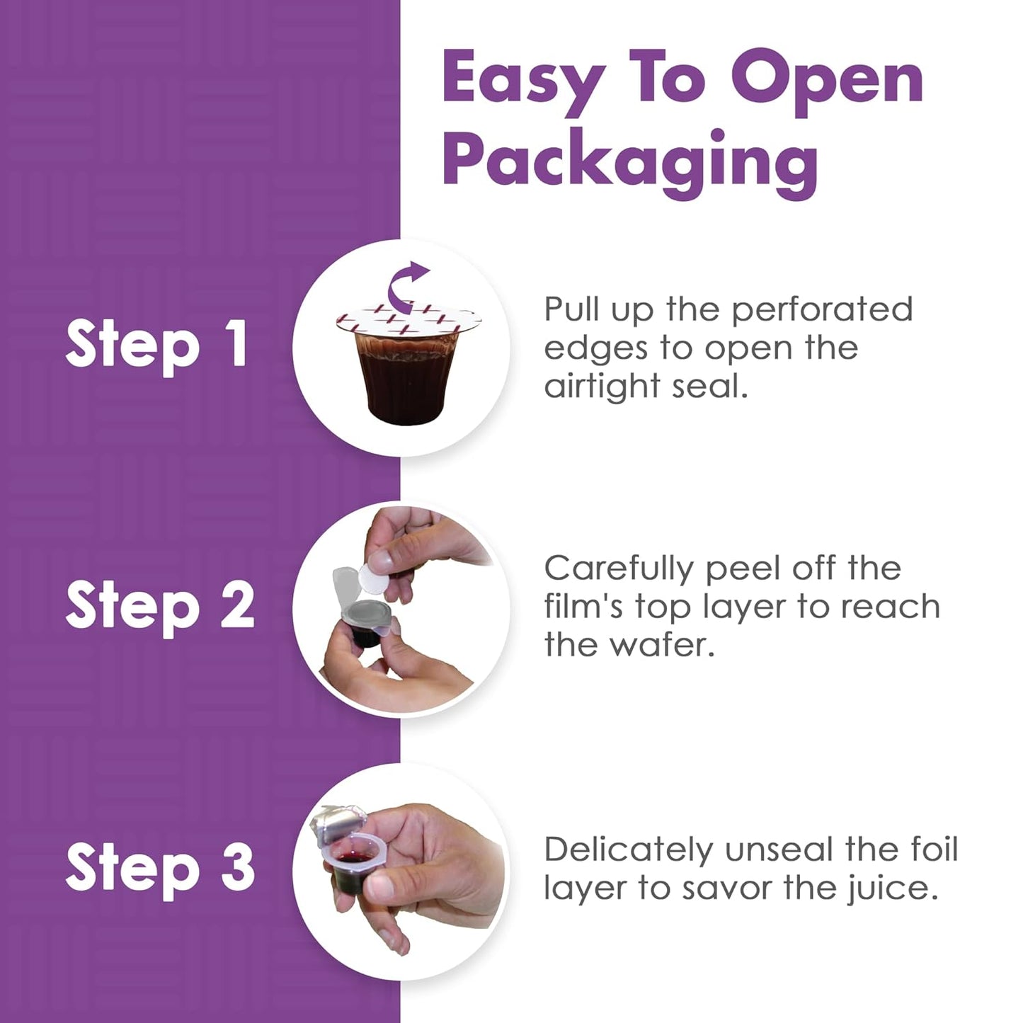 New Covenant Pre-Filled Communion Cups and Wafer Set (100 Count), Prefilled Double Lid Communion Cups Containing Concordia Grape Juice & Wafer Set with 1 Year Shelf Life