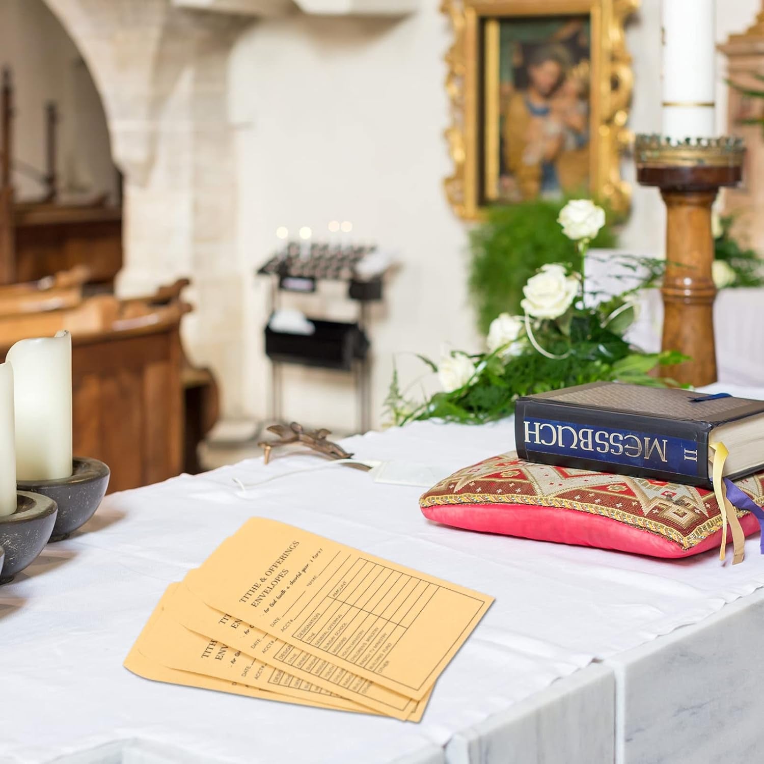 Church Supplies Tithe and Offering Envelope Kraft Offering Tithe Envelopes for Religious Church (200 Pieces)