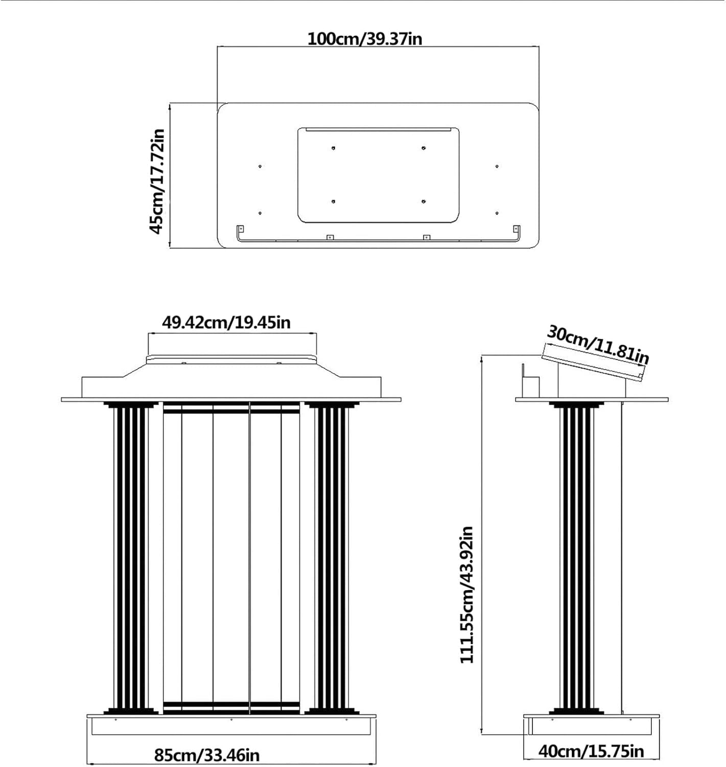 Lectern Podium Stand, Acrylic Pulpit Luxury Church Podium W/Lights, Rolling Podium, S for Churches, Mobile Floor Standing Rolling with Casters, Table Top Podium ?For Communion Wedding Party Gathering