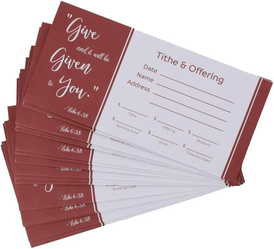 Cash Envelopes for Tithes and Offering Church Supplies Pack of 100 - GIVE (NIV Scripture) Tithe Offering Envelopes for Church Fits Cash & Coins Envelopes for Checks