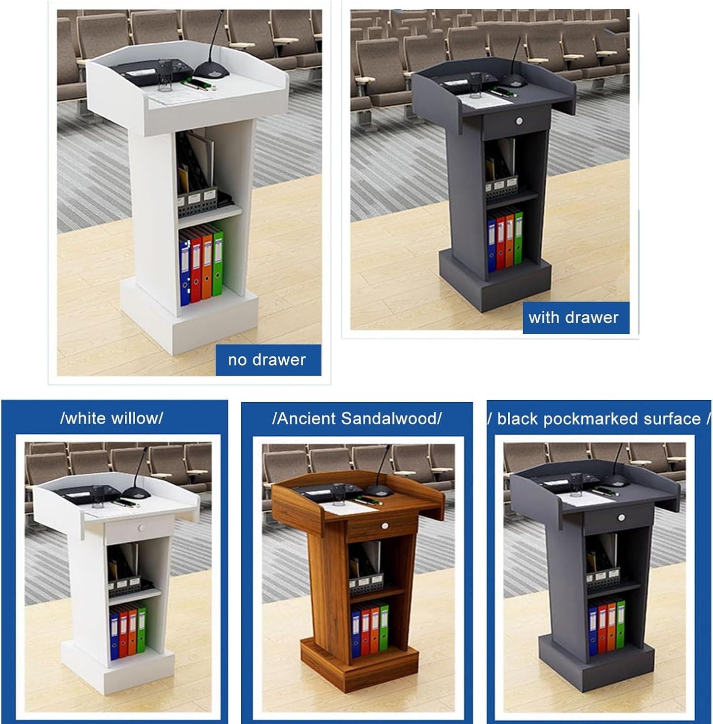 Lectern Podium Stand, Lectern Podium Stand,Wooden Lectern Podium Stand, Floor Standing Podiums,Church Pulpit Reception Desk for Classroom Churches Auditorium Meeting Room,Speaking Lectern