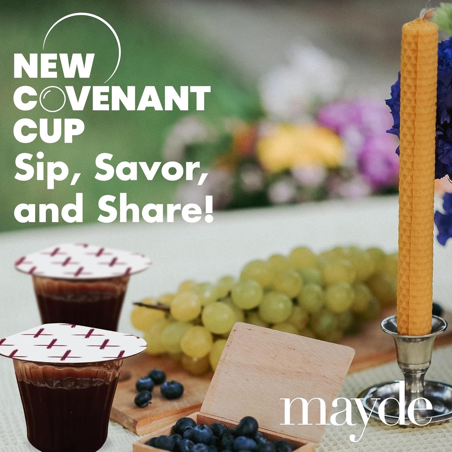 New Covenant Pre-Filled Communion Cups and Wafer Set (100 Count), Prefilled Double Lid Communion Cups Containing Concordia Grape Juice & Wafer Set with 1 Year Shelf Life