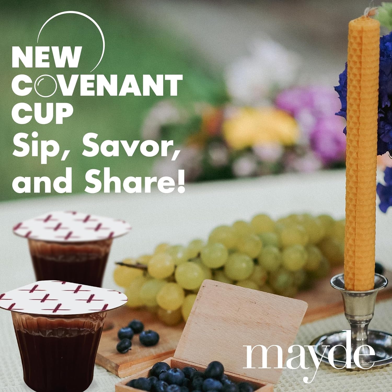 New Covenant Pre-Filled Communion Cups and Wafer Set (100 Count), Prefilled Double Lid Communion Cups Containing Concordia Grape Juice & Wafer Set with 1 Year Shelf Life