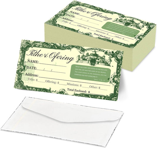 200 PCS 6.42 X 3.23 Inch Church Offering Envelopes (Retro Style, 200)