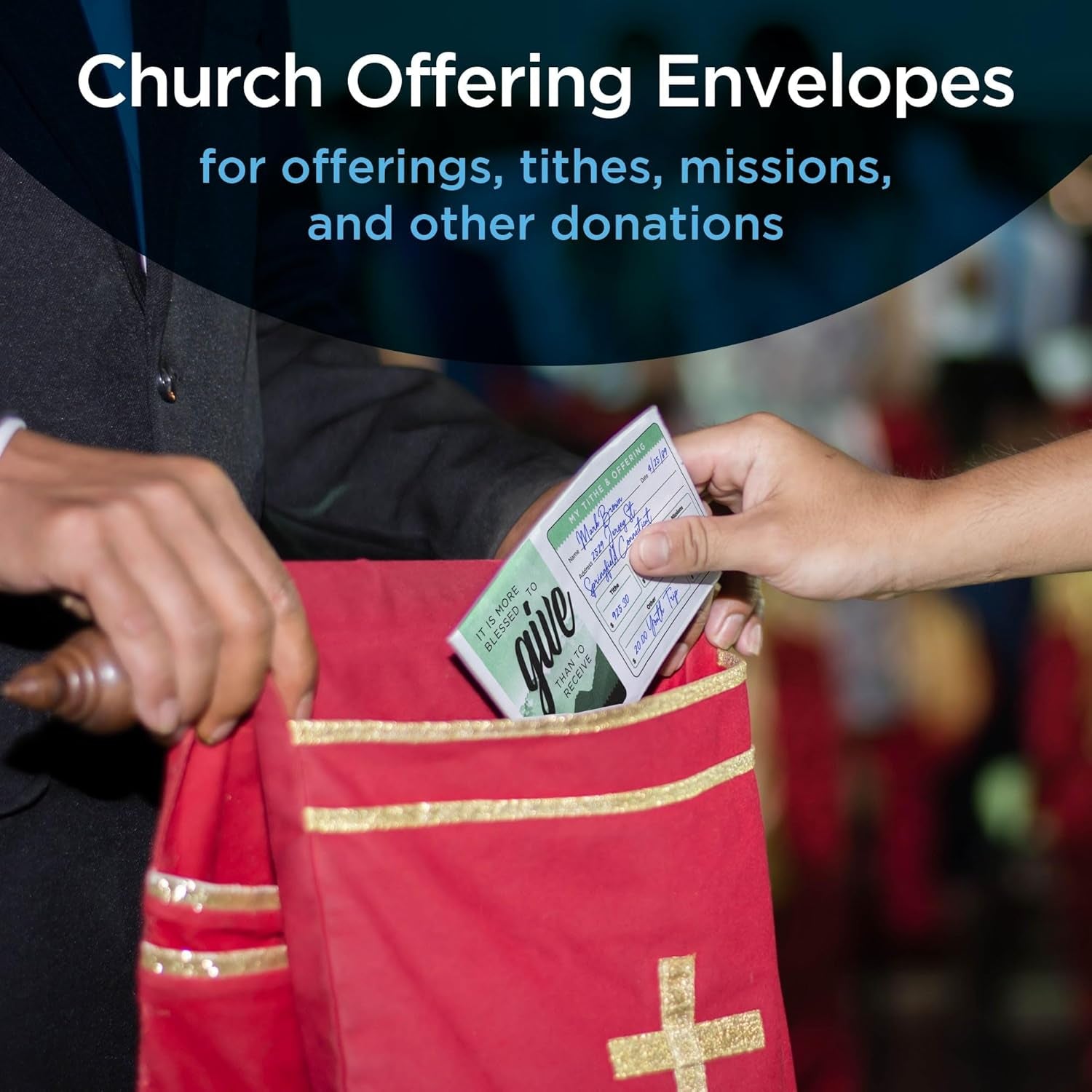 Offering Envelopes for Church, Pack of 500 Self Seal Church Tithe Envelopes for Money, Donations, Religious Occasions, and More, 3 1/2 Inches X 7 Inches, Green Mountains (Green Mountain, 500)