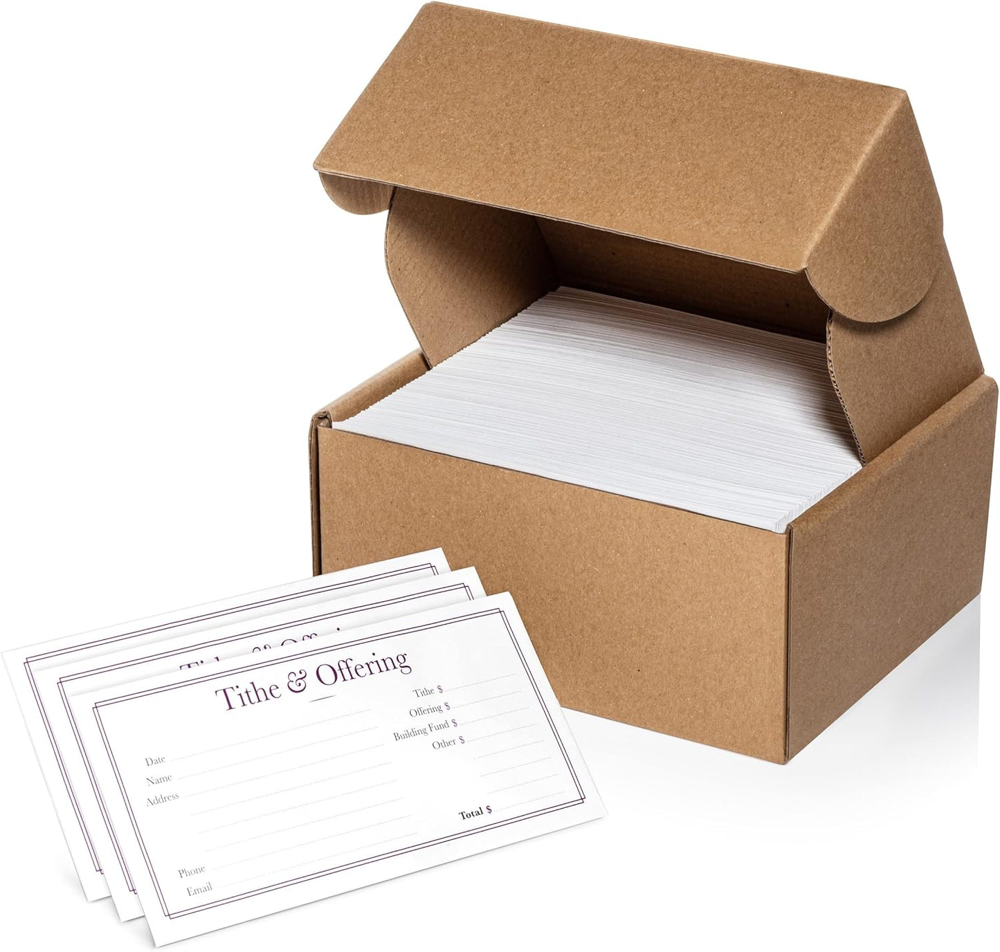250 Pack - Tithe and Offering Envelopes for Church Donations Fits Bills Checks, 6¼ X 3⅛ Inches