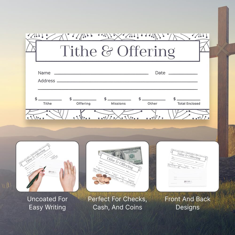 Offering Envelopes for Church by  Offering Envelope Tithe & Offering Purple/White 100Ct