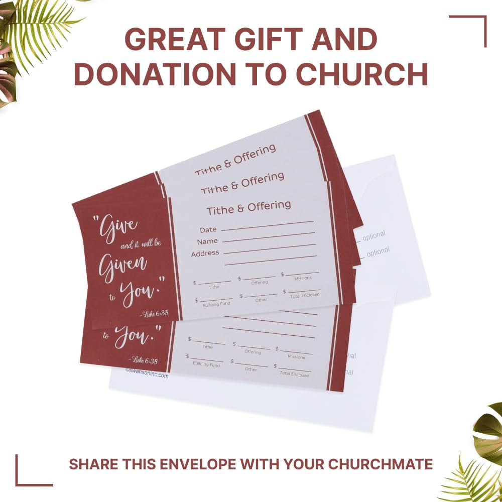 Cash Envelopes for Tithes and Offering Church Supplies Pack of 100 - GIVE (NIV Scripture) Tithe Offering Envelopes for Church Fits Cash & Coins Envelopes for Checks