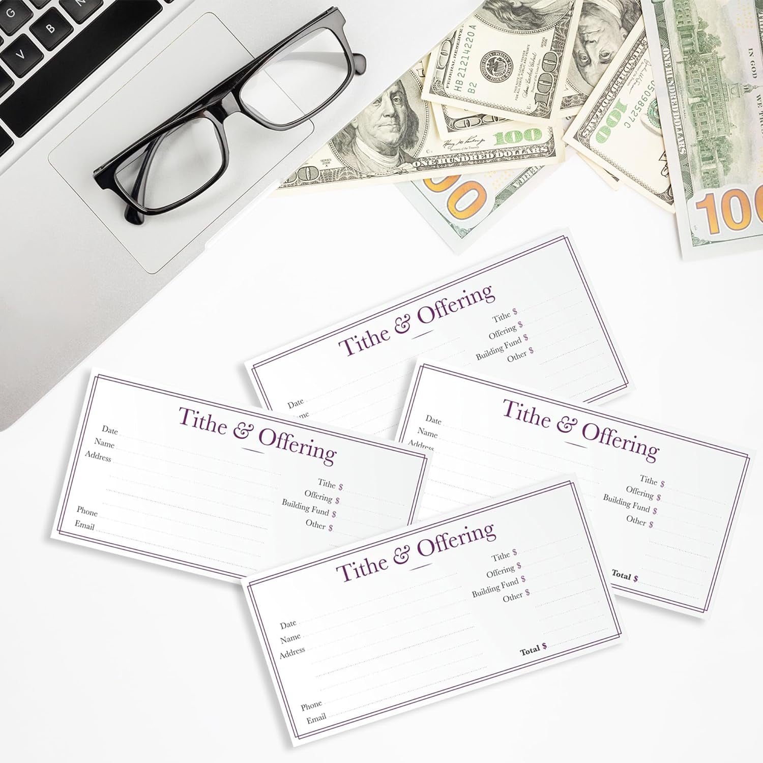 250 Pack - Tithe and Offering Envelopes for Church Donations Fits Bills Checks, 6¼ X 3⅛ Inches