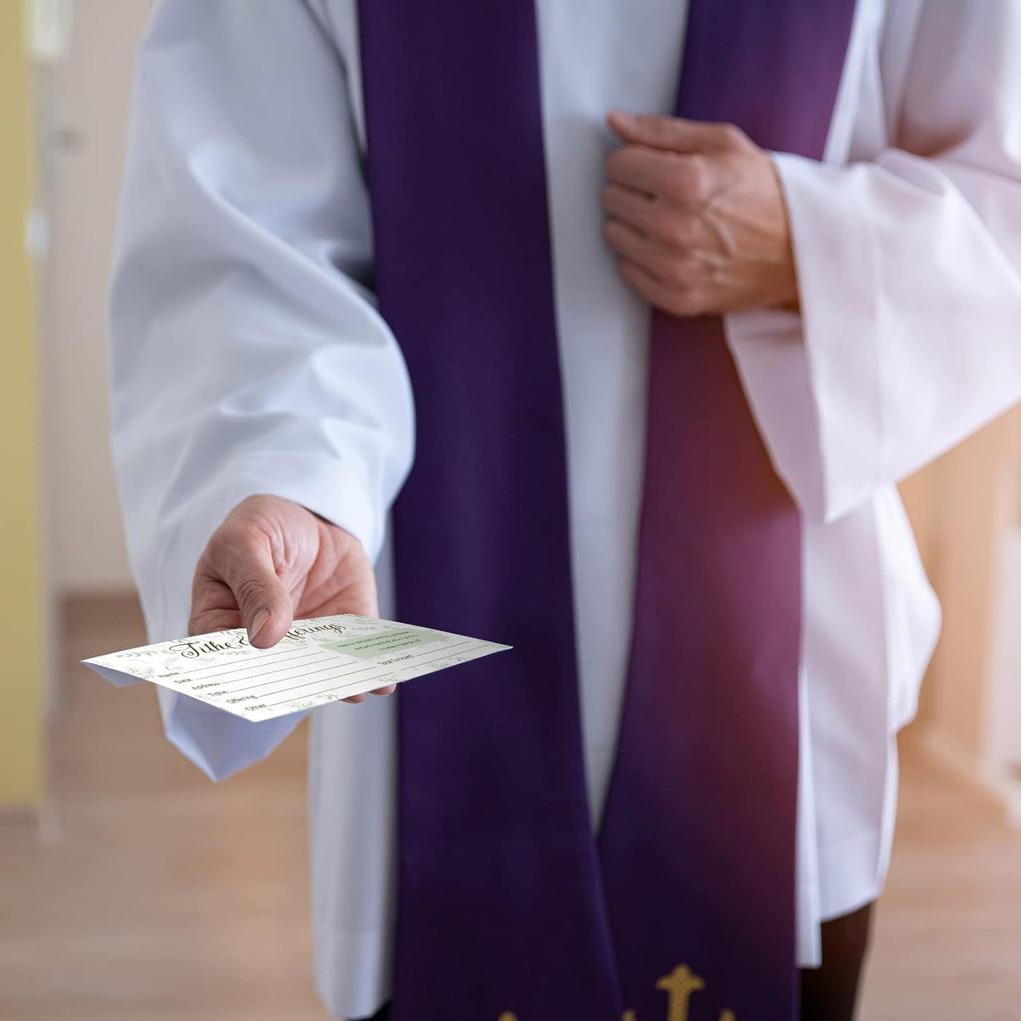 200 Pieces Church Offering Envelopes My Offering Bill Size Envelope Church Offering Tithe Envelopes for Donations, Religious Occasions (Leaves Style)