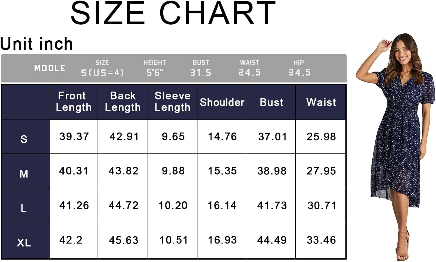 Women'S Floral Wrap V-Neck Midi Dress Short Sleeve Boho Summer Beach Long Dress High Low Hem Smocked Dress Women
