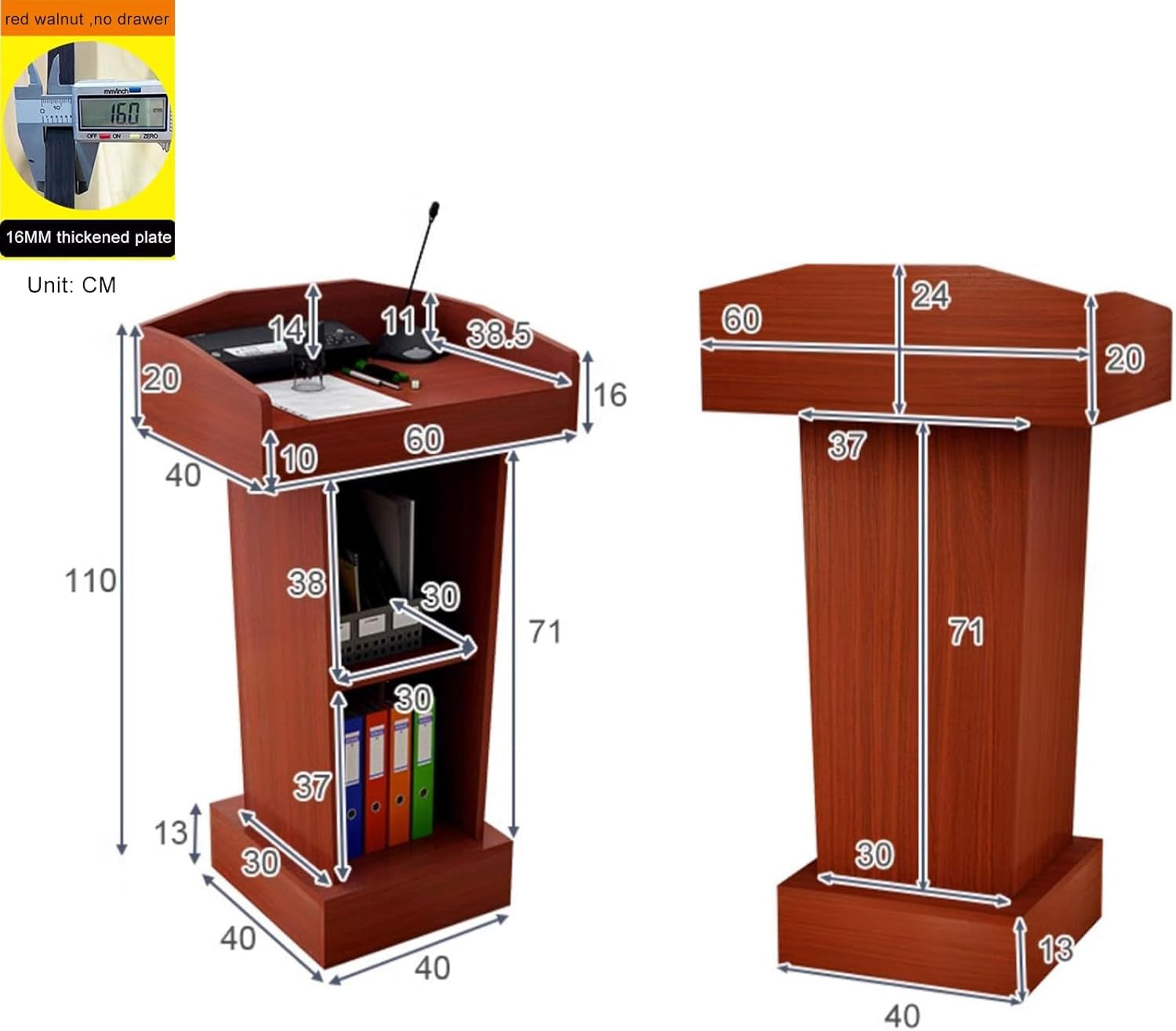 Lectern Podium Stand, Lectern Podium Stand,Wooden Lectern Podium Stand, Floor Standing Podiums,Church Pulpit Reception Desk for Classroom Churches Auditorium Meeting Room,Speaking Lectern